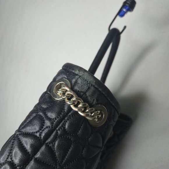 Kate Spade Black and Gold Bloom Quilted Backpack Purse - Picture 14 of 16